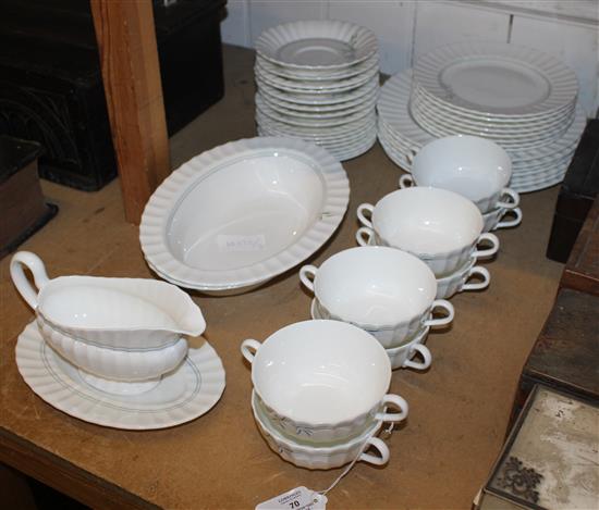 Royal Worcester Green Bamboo dinner service, settings for 8